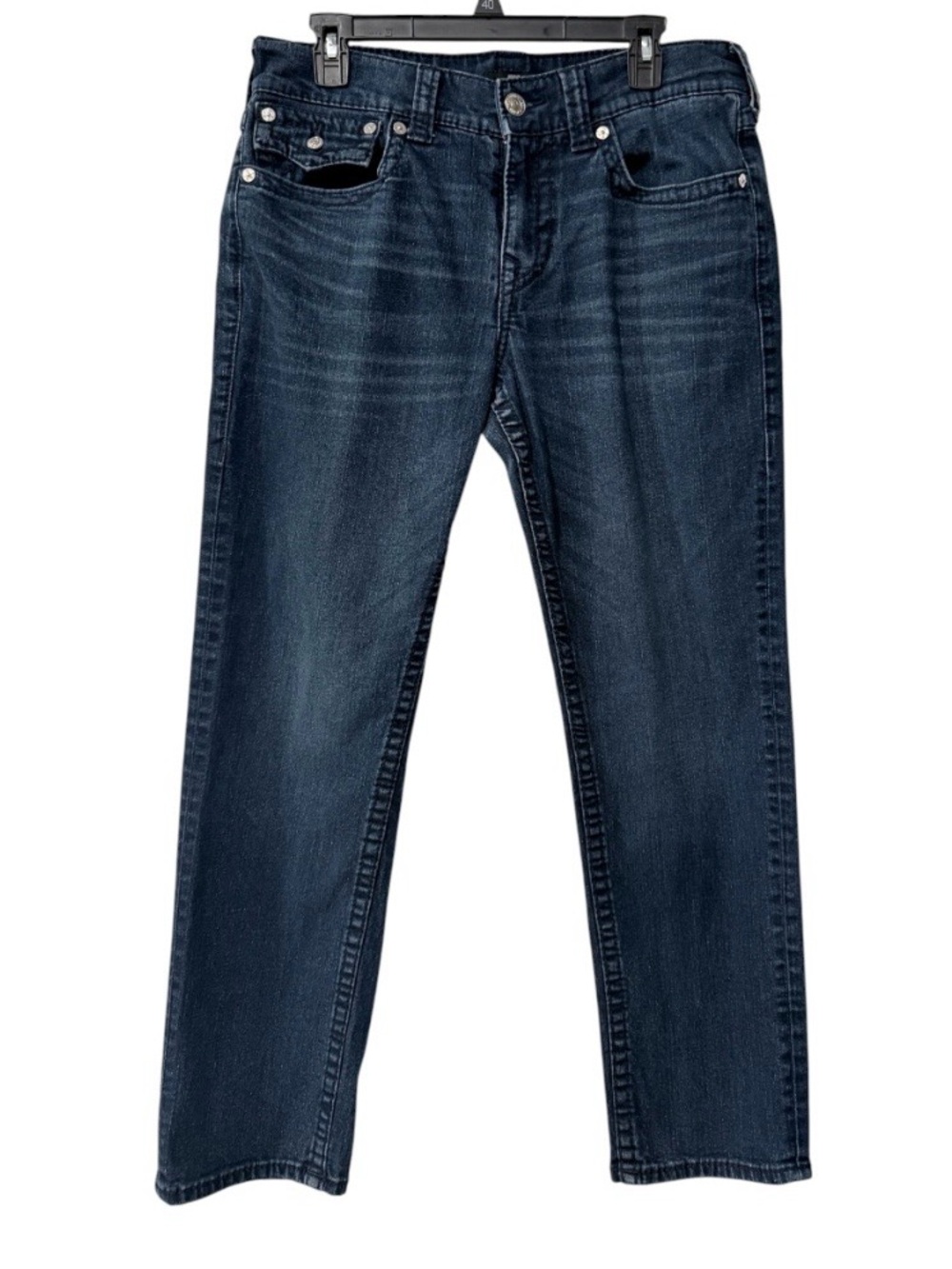 True Religion Geno men’s 32 relaxed slim fit distressed blue jeans
